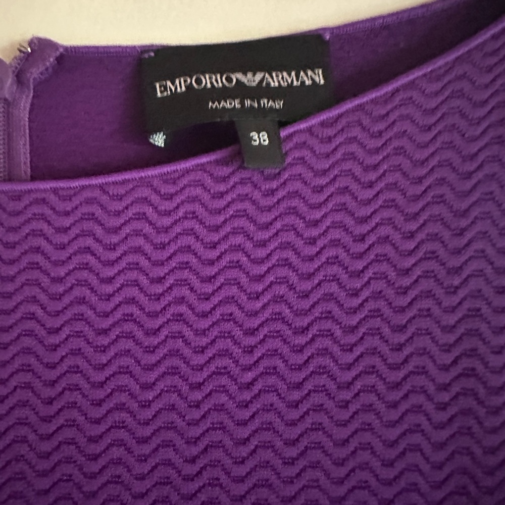 Emporio Armani Purple Textured midi dress.